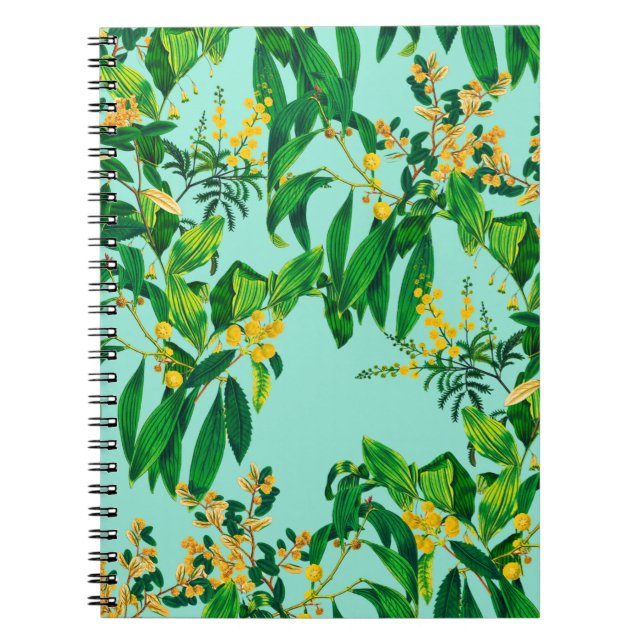 Seamless repeat design made with tropical leaves d notebook (Front)