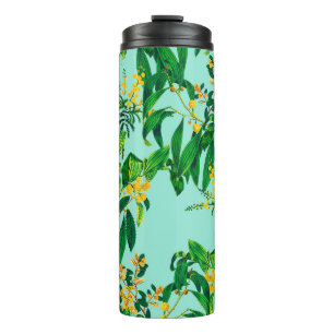 Seamless repeat design made with tropical leaves d thermal tumbler