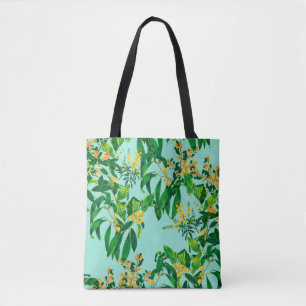 Seamless repeat design made with tropical leaves d tote bag
