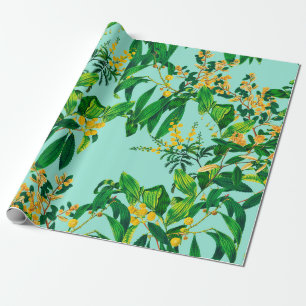 Seamless repeat design made with tropical leaves d wrapping paper