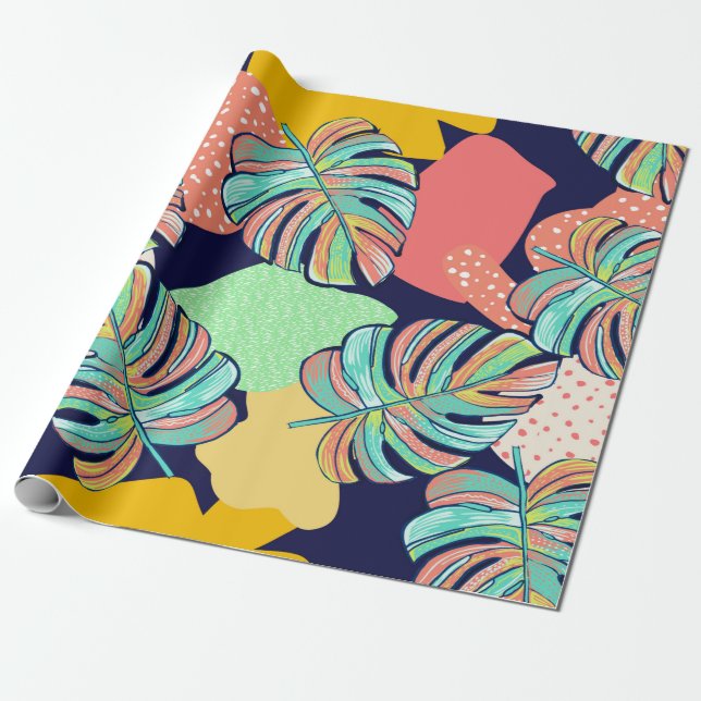 seamless repeat pattern with graphic illustrated l wrapping paper (Unrolled)