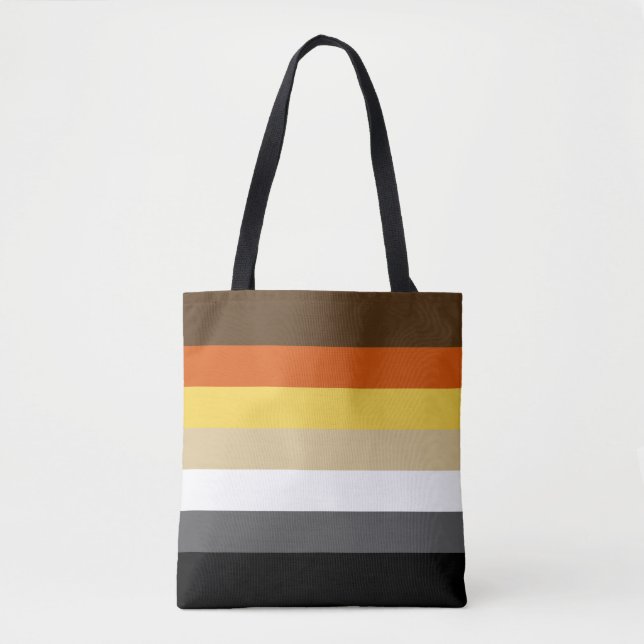 Seamless Repeating Gay Bear Pride Flag Pattern Tote Bag (Front)