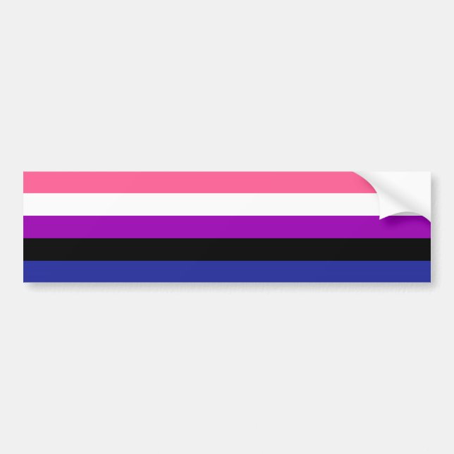 Seamless Repeating Gender Fluid Pride Flag Pattern Bumper Sticker (Front)