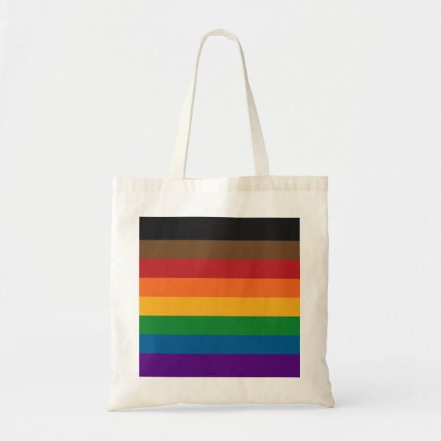 Seamless Repeating Inclusive Rainbow Pride Flag  Tote Bag (Front)