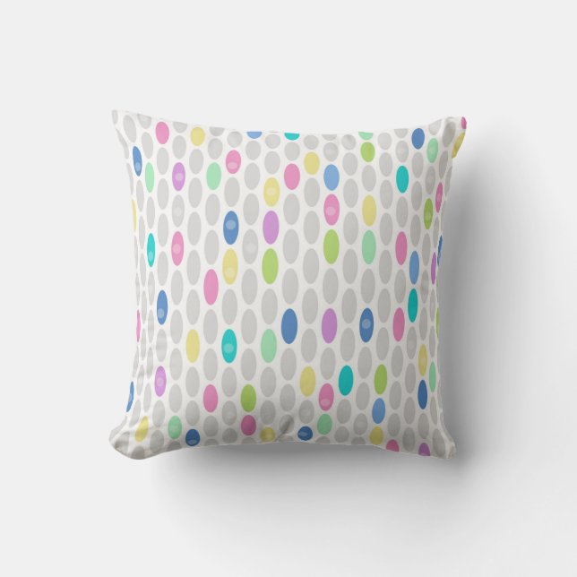 Seamless retro colours design circles polka dots p cushion (Front)