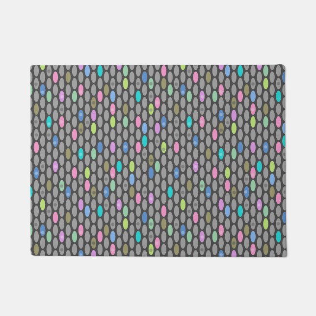 Seamless retro colours design circles polka dots p doormat (Front)