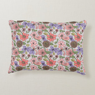 Seamless Retro Floral Pattern Boho Decorative Cushion