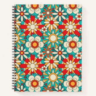 Seamless Retro Floral Pattern. Vintage Decorative  Notebook