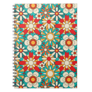 Seamless Retro Floral Pattern. Vintage Decorative Notebook