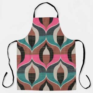 Seamless retro pattern in the style of the sixties apron