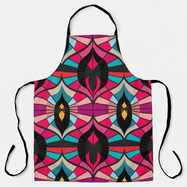 Seamless retro pattern in the style of the sixties apron (Front)