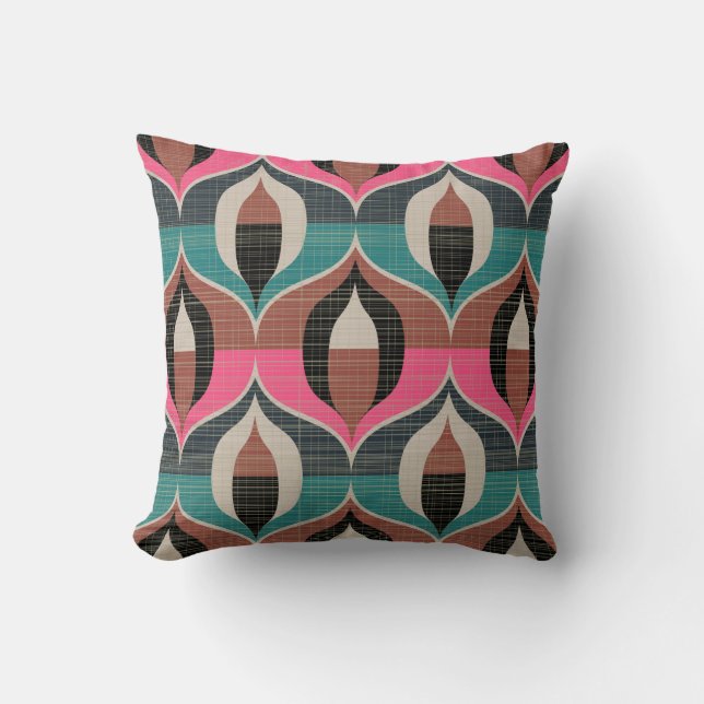 Seamless retro pattern in the style of the sixties cushion (Front)