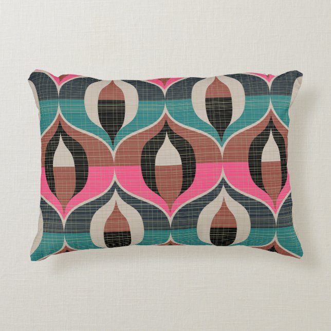 Seamless retro pattern in the style of the sixties decorative cushion (Front)