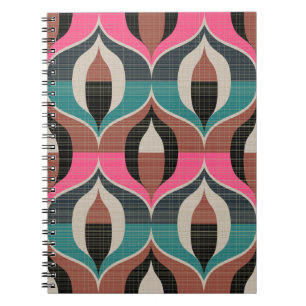 Seamless retro pattern in the style of the sixties notebook