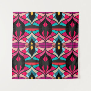 Seamless retro pattern in the style of the sixties tapestry