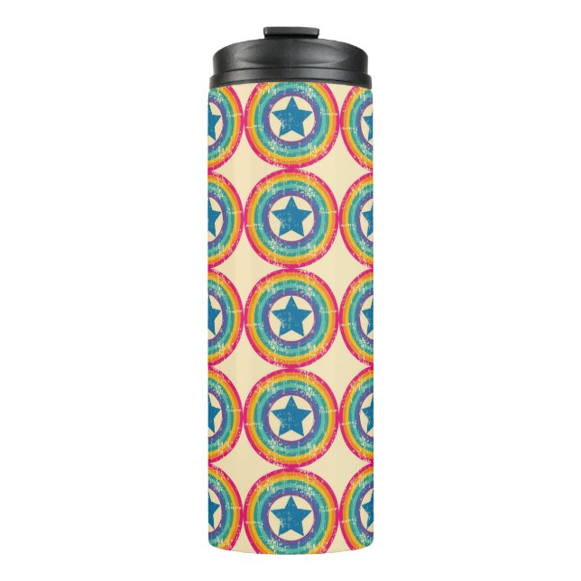 Seamless retro pattern. Texture with circles and s Thermal Tumbler (Front)