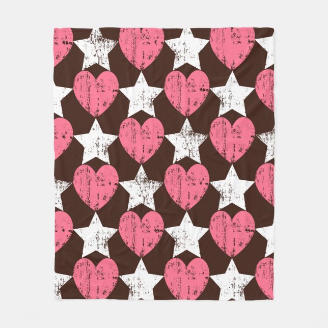 Seamless retro pattern. Texture with threadbare he Fleece Blanket (Front)