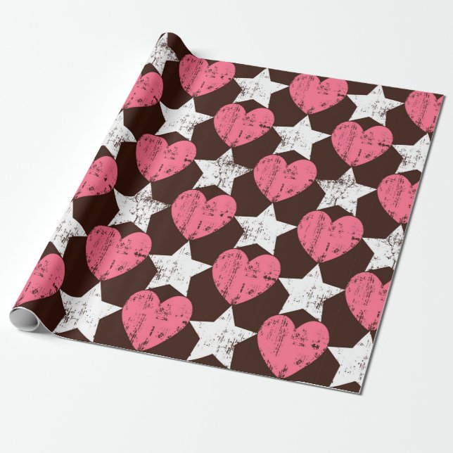 Seamless retro pattern. Texture with threadbare he Wrapping Paper (Unrolled)
