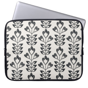 seamless retro pattern with abstract flowers and l laptop sleeve