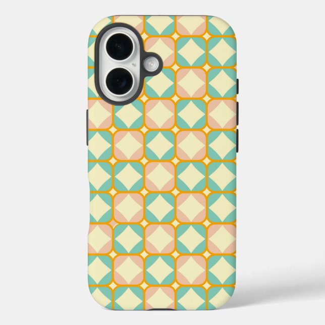 Seamless retro pattern with rounded squares Case-Mate iPhone case (Back)