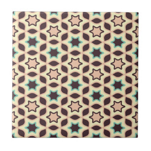 Seamless retro pattern with rounded squares cerami ceramic tile