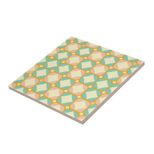 Seamless retro pattern with rounded squares ceramic tile