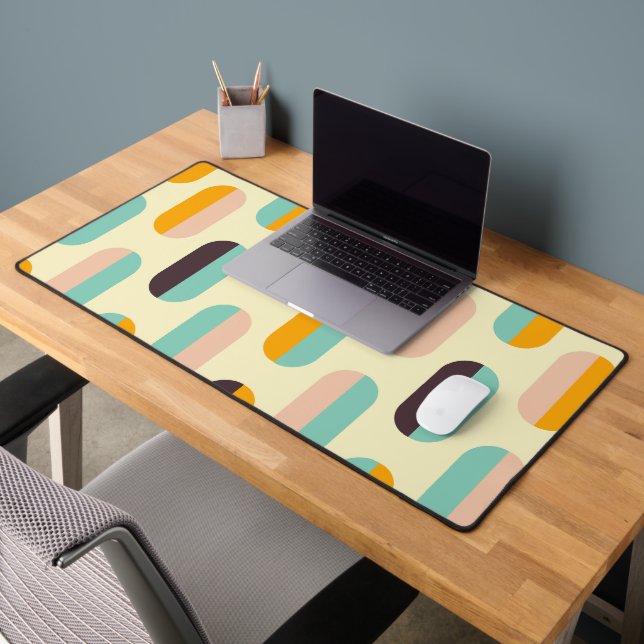 Seamless retro pattern with rounded squares desk m mat (Office 2)