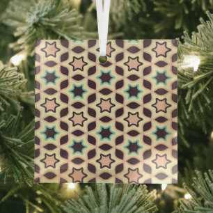 Seamless retro pattern with rounded squares glass tree decoration
