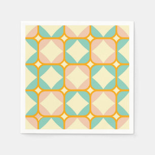 Seamless retro pattern with rounded squares napkin
