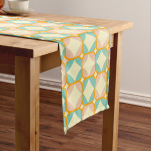 Seamless retro pattern with rounded squares short table runner