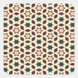 Seamless retro pattern with rounded squares square sticker