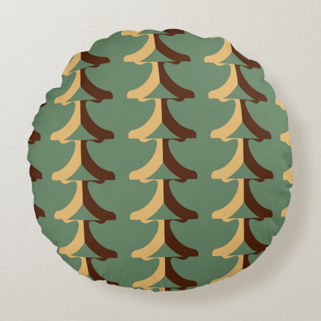 Seamless retro pattern with vertical elements. abs round cushion (Front)