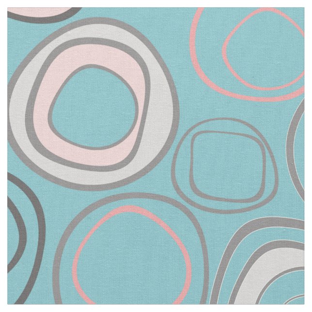 Seamless retro vintage circles round shapes ellips fabric (Close Up)