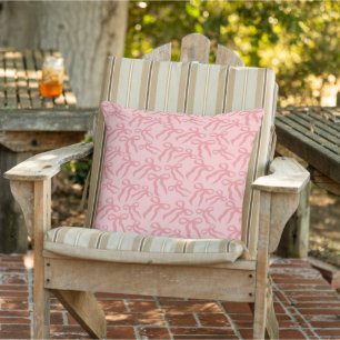Seamless Ribbon Pattern In Charm And Tea Rose Pink Cushion
