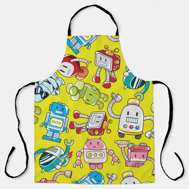 seamless robot pattern apron (Front)