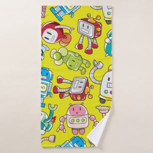 seamless robot pattern bath towel