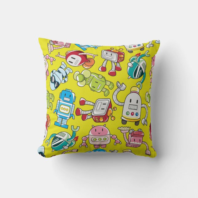 seamless robot pattern cushion (Front)