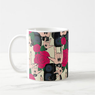 Seamless rock music, abstract pattern. coffee mug