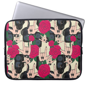 Seamless rock music, abstract pattern. laptop sleeve