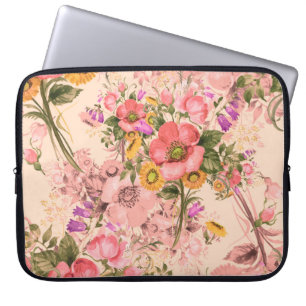 Seamless rococo pattern bouquets. Beautiful bouque Laptop Sleeve