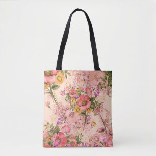 Seamless rococo pattern bouquets. Beautiful bouque Tote Bag