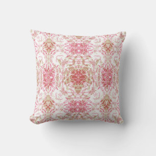 Seamless romantic feminine ornamental pink white p cushion