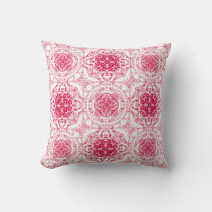 Seamless romantic feminine ornamental pink white p cushion