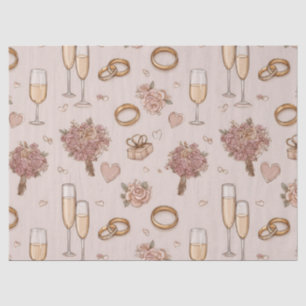 Seamless Romantic Wedding Pattern Tissue Paper