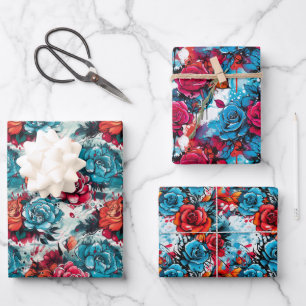 Seamless Rose Graffiti's Wrapping Paper Sheet