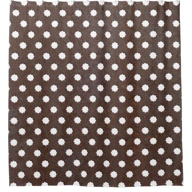 Seamless Rusted metal plate, Perfectly tile able.  Shower Curtain (Front)