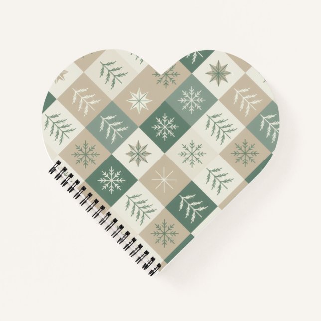 Seamless Scandinavian Christmas tree pattern Notebook (Front)