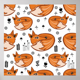 Seamless scandinavian pattern. kids background wit poster