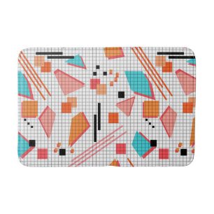 Seamless school geometric memphis shapes pattern s bath mat