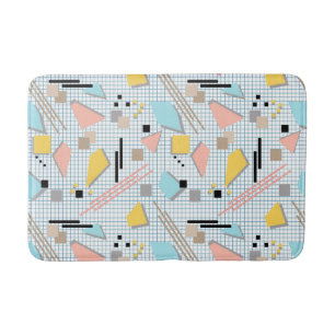 Seamless school geometric memphis shapes pattern s bath mat